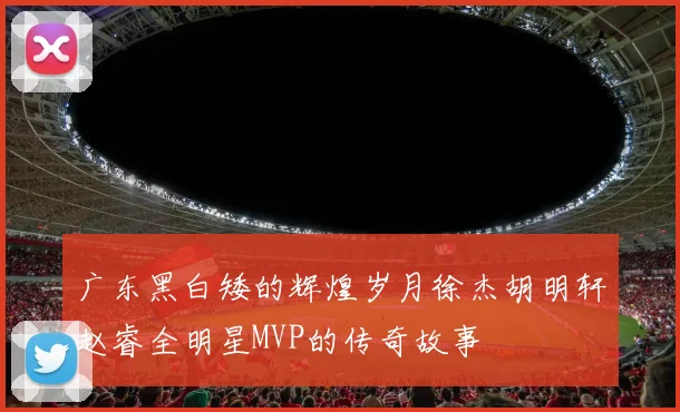 广东黑白矮的辉煌岁月徐杰胡明轩赵睿全明星MVP的传奇故事